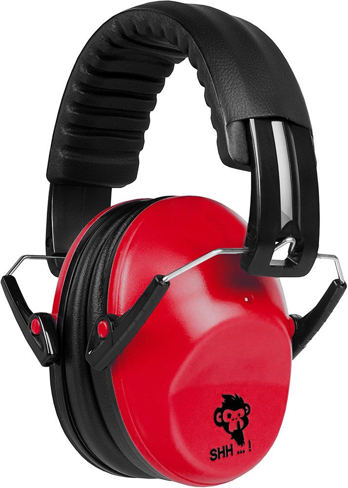 ACE SHH...! Kinder-Gehörschutz - faltbarer Kapsel-Gehörschützer - kompakter Ohrenschützer für Mädchen & Jungen - Rot