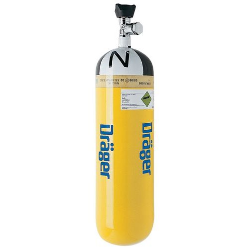 Dräger Druckluftflasche (Stahl) - 3 L / 200-bar - mit Druckindikator am Flaschenventil
