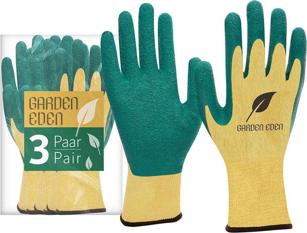 ACE Garden Eden 3 Pair of Protective Gloves - Gardener's Work Gloves - Dirt Resistant & Waterproof