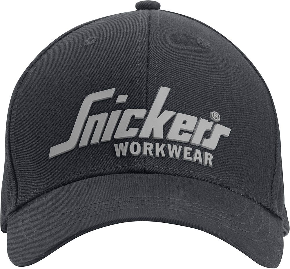 Snickers Workwear Base-Cap - atmungsaktive Schirm-Mütze für die Arbeit - Baseball-Kappe aus 100% Baumwolle - Schwarz