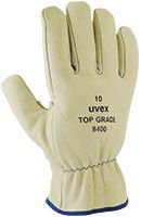 ABVERKAUF: Uvex Montage-Schutzhandschuh Top Grade 8400, Material: Rindvolleder, Farbe: beige, Grösse: 08/M