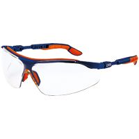 uvex i-vo 9160 Schutzbrille - kratz- & beschlagfest dank supravision sapphire - EN 166/170 - Blau-Orange/Klar