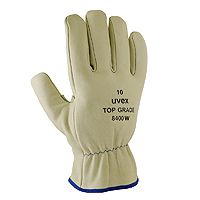 ABVERKAUF: Uvex Montage-Schutzhandschuh top grade 8400W, Material: Leder, gefüttert, Farbe: beige, Grösse: 11