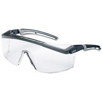 uvex astrospec 2.0 Schutzbrille - EN 166/170 - Überbrille für Brillenträger - Grau-Schwarz/Klar