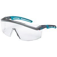 uvex astrospec 2.0 Schutzbrille - EN 166/170 - Überbrille für Brillenträger - Petrol-Schwarz/Klar