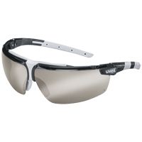 uvex i-3 9190 Schutzbrille - beschlagfest dank anti-fog - EN 166/172 - Weiß-Schwarz/Silberspiegel
