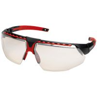 Honeywell Avatar Schutzbrille - kratzfest beschichtet - EN 166/170 - Schwarz-Rot/Silberspiegel