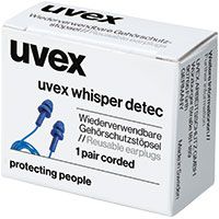 uvex whisper+ detec Gehörschutzstöpsel - Mehrweg-Ohrenstöpsel mit Kordel im Karton