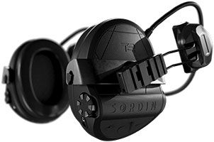 Sordin Supreme T2 Kapsel-Gehörschutz - aktiv, taktisch & elektronisch - Helm-Gehörschützer mit ARC-Adapter hinten