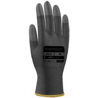 ABVERKAUF: 12 Paar Portwest A121 Montage-Handschuhe - mit Fingerspitzen-Beschichtung - für Präzisions-Arbeiten - Grau - 08/M