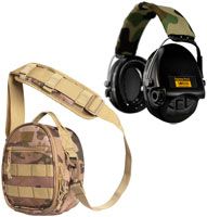 Sordin Supreme Pro-X Aktiver Kapsel-Gehörschutz - EN 352 - Version mit Camo-Stoffband, Gelkissen & schwarzen Kapseln
