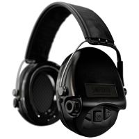 Sordin Supreme Pro Aktiver Kapsel-Gehörschutz - EN 352 - Version mit Lederband, Schaumkissen & schwarzen Kapseln
