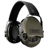 Sordin Supreme Pro Aktiver Kapsel-Gehörschutz - EN 352 - Version mit Lederband, Gelkissen & grünen Kapseln