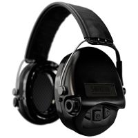 Sordin Supreme Pro Aktiver Kapsel-Gehörschutz - EN 352 - Version mit Lederband, Gelkissen & schwarzen Kapseln