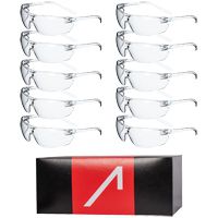 ACE FL-15G Arbeits-Schutzbrille - EN 166 & UV-Schutz - Brille für die Arbeit - Klar - 10er Pack