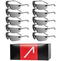 ACE FL-15G Arbeits-Schutzbrille - EN 166 & UV-Schutz - Brille für die Arbeit - Getönt - 10er Pack