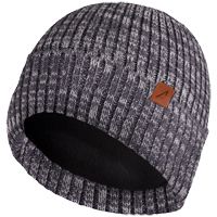 ACE Winter-Mütze - Strick-Mütze aus Schaf-Wolle für Erwachsene - Woll-Beanie für Damen & Herren - Grau