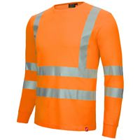 NITRAS MOTION TEX VIZ 7009 T-Shirt - Langarm-Shirt für die Arbeit - 55% Baumwolle - Neonorange - XXL