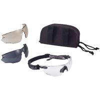 Bollé Safety Combat Kit taktische Schutzbrille - STANAG 4296 / EN 166/172 - mit Bügeln, Kopfband & drei versch. Scheiben