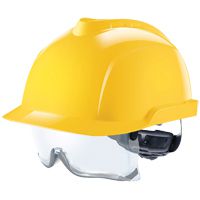MSA V-Gard 930 Profi- / Elektrikerhelm mit Schutzbrille, gelb, unbelüftet