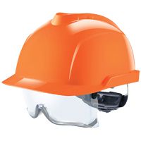 MSA V-Gard 930 professional / electrician helmet with goggles, orange, non-ventilated
