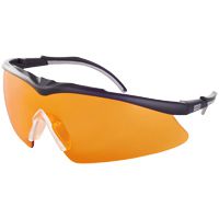 MSA TecTor Arbeits- & Militär-Schutzbrille - EN 166 & STANAG 2920/4296 - Schießbrille + Brillenbeutel - Orange