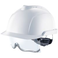 MSA V-Gard 930 professional / electrician helmet with goggles, white, non-ventilated
