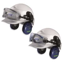 Uvex Vollsichtbrille mit Helmhalterung, kombinierbar mit Gehörschutzkapseln