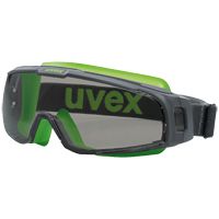 uvex u-sonic 9308 Schutzbrille - kratz- & beschlagfest dank supravision excellence - EN 166/172 - Grau-Grün/Getönt
