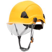 Honeywell Fibre Metal Elektriker-Bauhelm - Schutzhelm für Bau & Industrie - EN 166/397/50365 - mit Klapp-Visier - Gelb