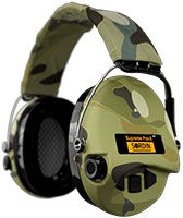 Sordin Supreme Pro-X LED Gehörschutz - aktiver Jagd-Gehörschützer - EN 352 - Gel-Kissen, Camo-Band & Camo-Kapsel