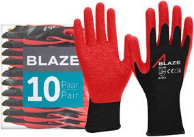 ACE Blaze protective gloves for craftsmen - 10 pairs of work gloves - for construction site & workshop