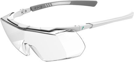 ACE Evo OTG Arbeits-Brille für Brillenträger - Über-Schutzbrille für die Arbeit - Bau, Handwerk & Industrie - EN 166 - Weiß
