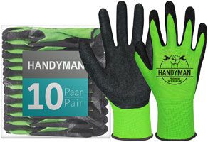 ACE Handyman Schutzhandschuhe für Handwerker - 10 Paar Arbeits-Handschuhe - für Baustelle & Werkstat