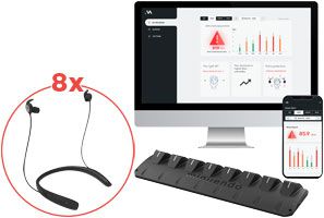 Minuendo Smart Alert Set - intelligenter Gehörschutz für Arbeiter - inkl. 8 Ohrenstöpsel, Docking-Station & Cloud-Auswertung